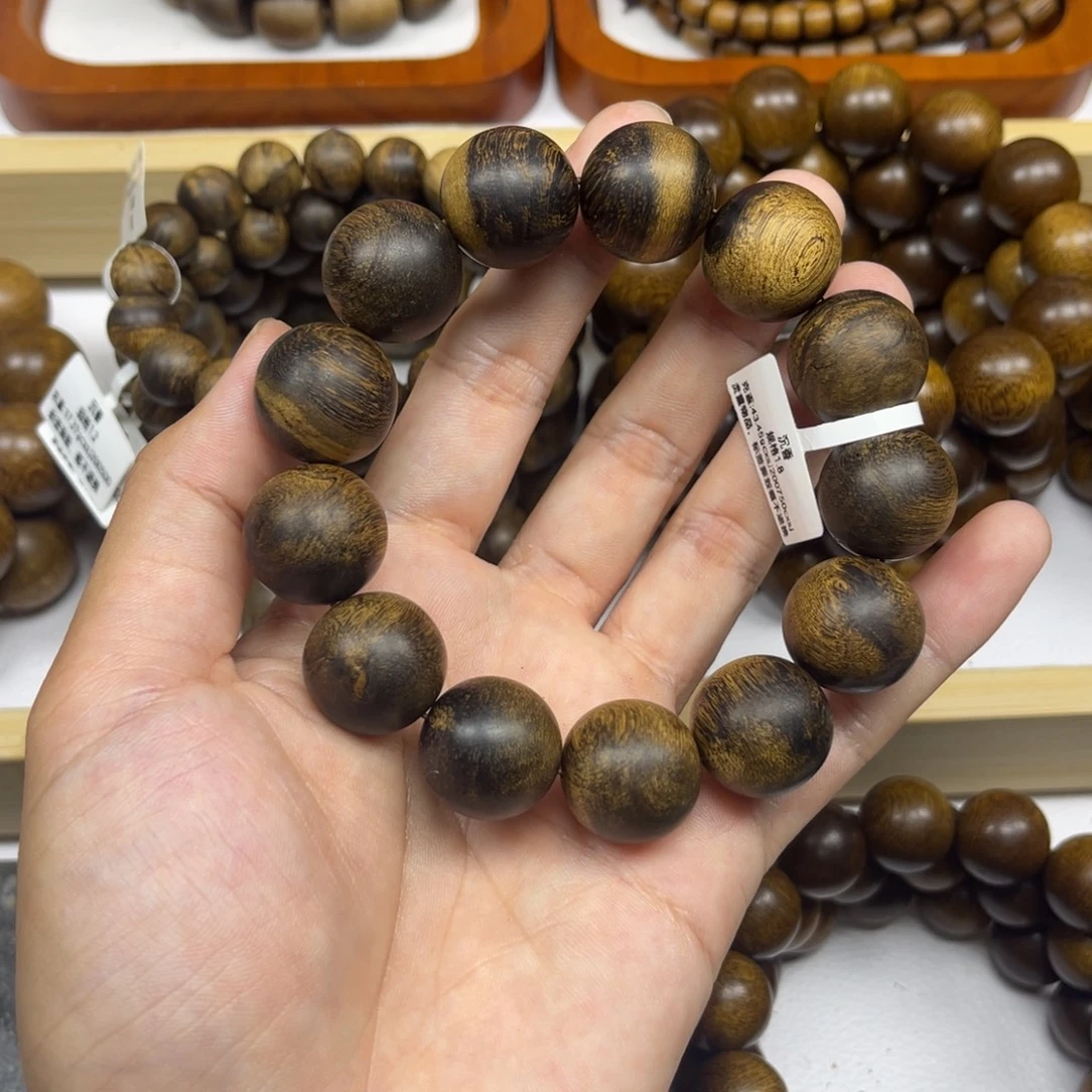 奔***生沉香手串越南芽庄白棋楠1.8