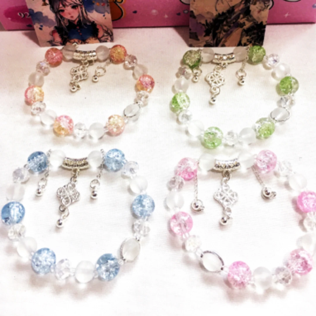 非金属玻璃手链 学生 时尚 手串 1中盒12小盒混装