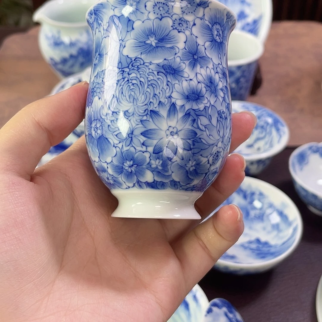 喝***香纯手工手绘玉兰杯万花杯