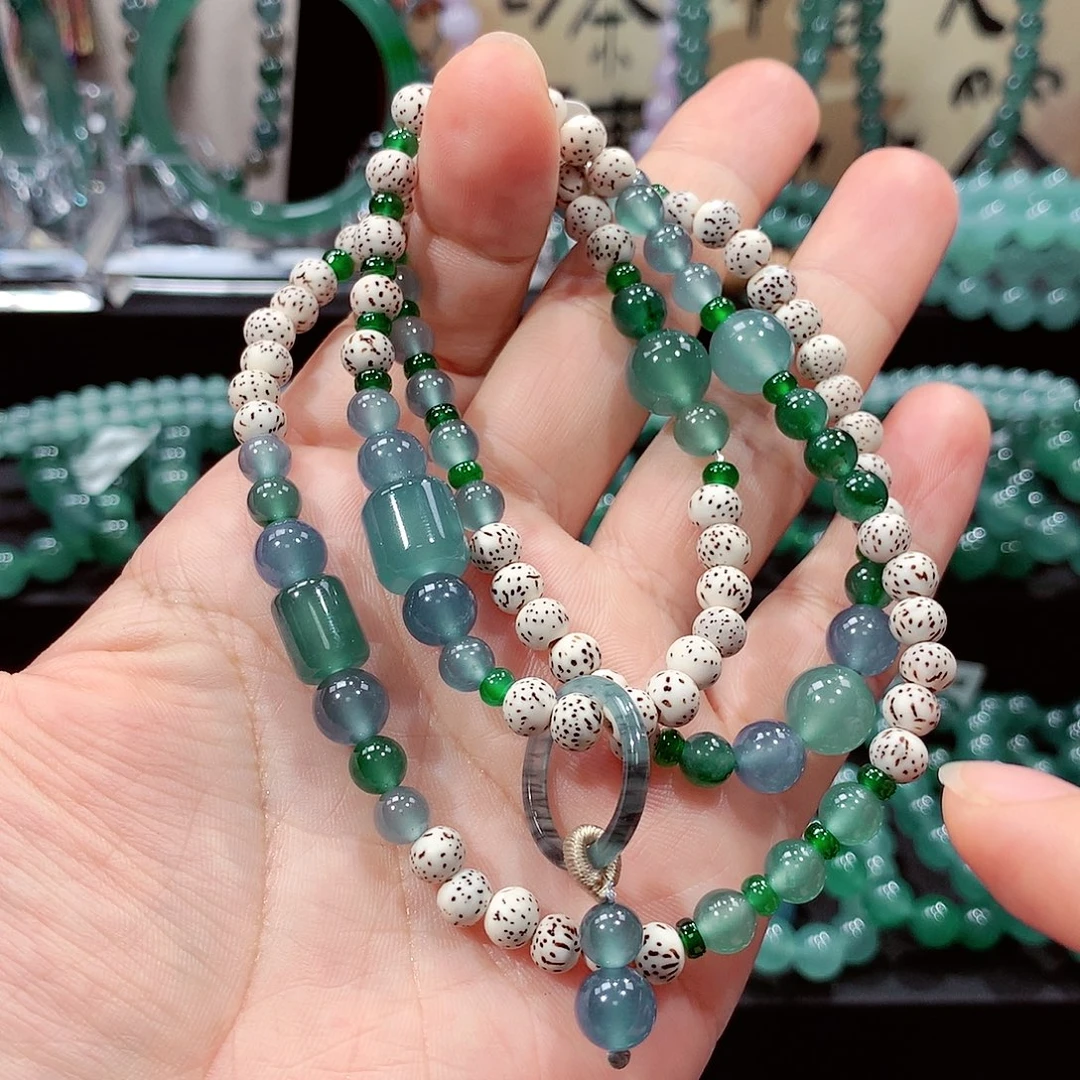 橙***栗翡翠未镶嵌手链卡10