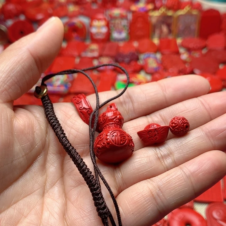 天然辰砂工艺品朱砂钥匙扣