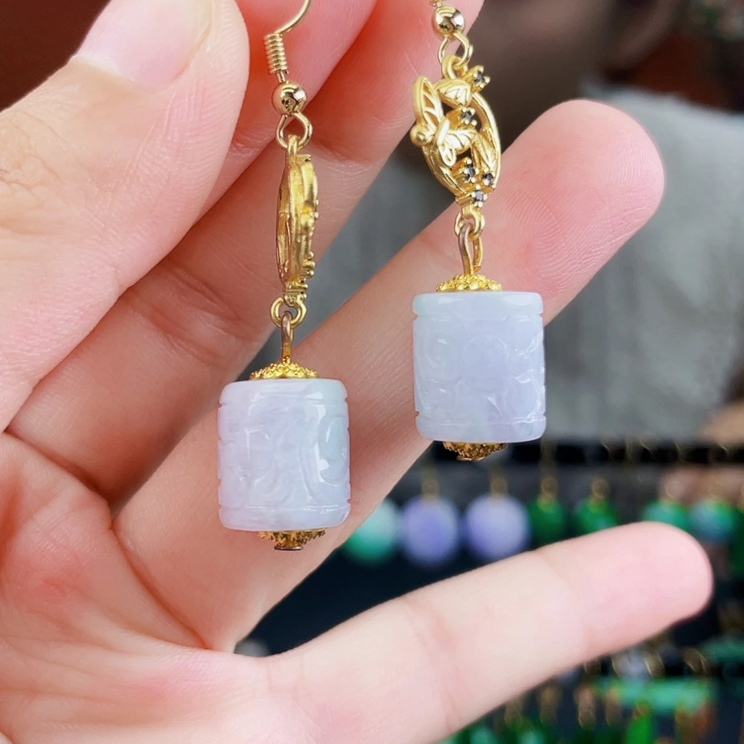 翡翠未镶嵌耳饰饰品