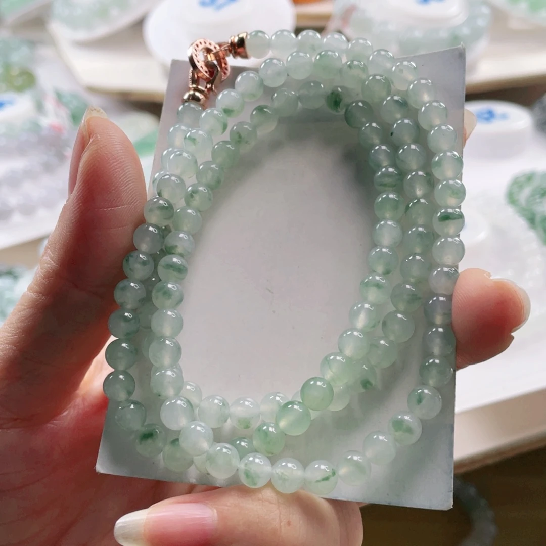 吴***少翡翠未镶嵌手链珠链5.8