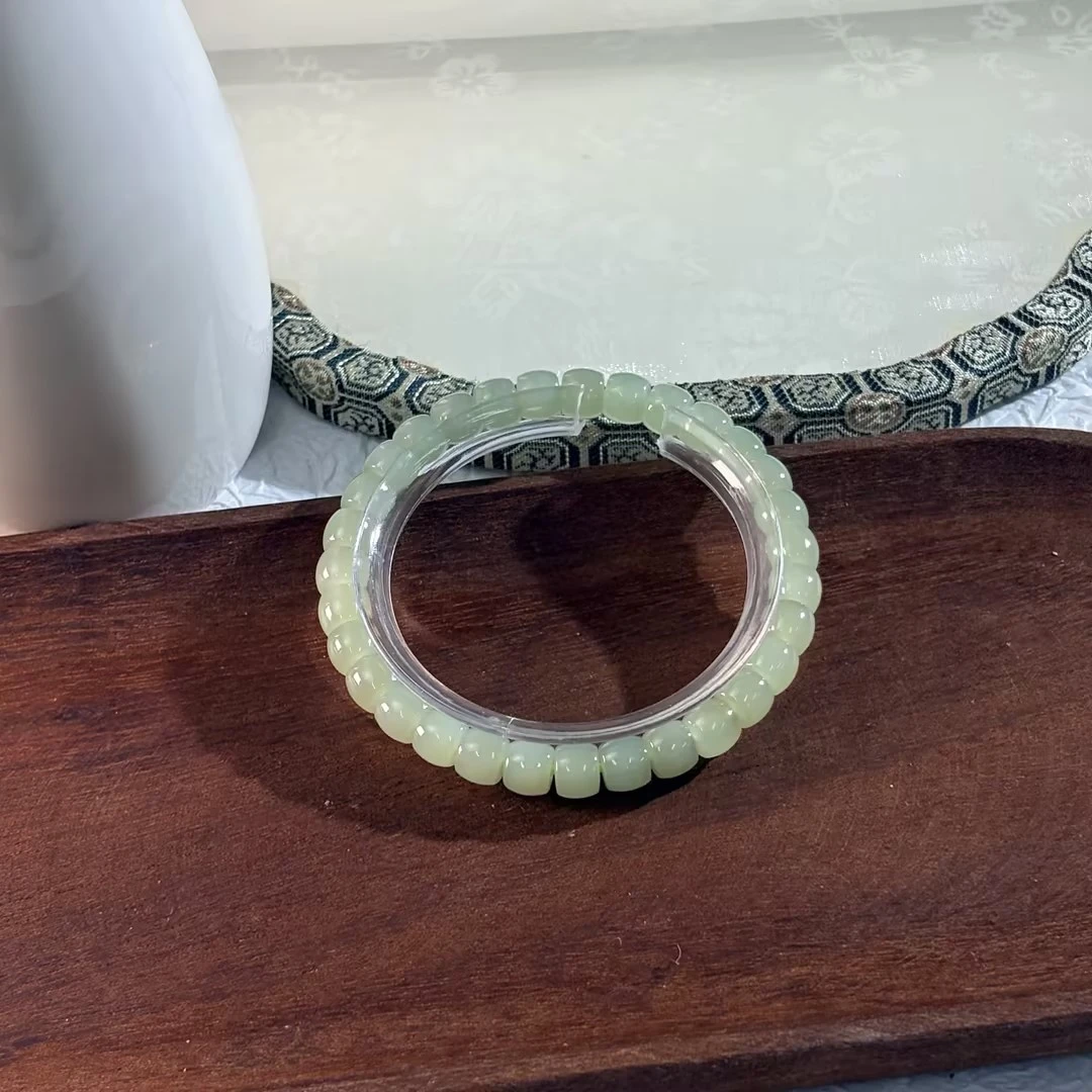 【七七专属】和田玉晴水直切手串 多样性发一 5*6 KZ0050019