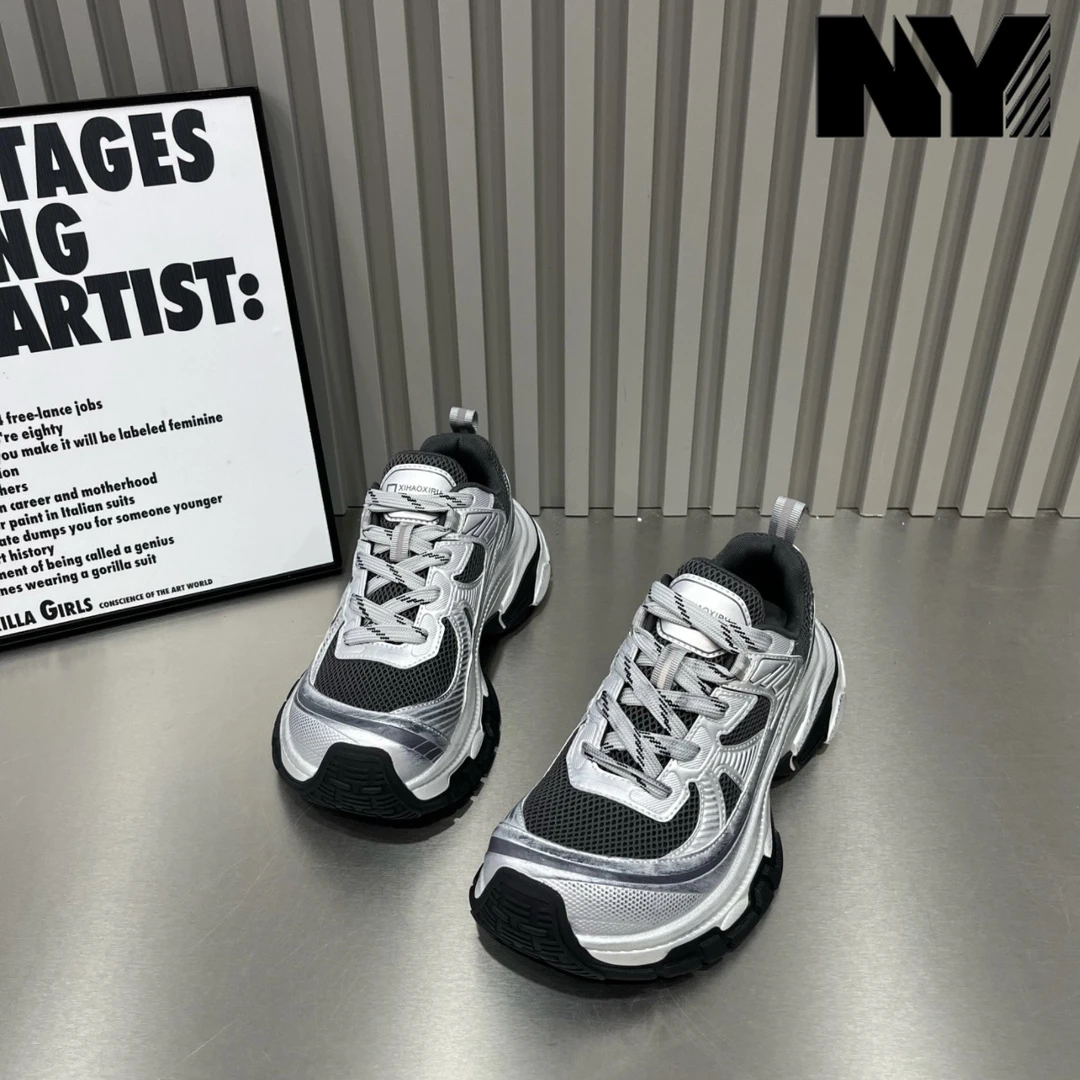 NY欧货老爹鞋女2025年新款秋季复古做旧厚底增高显脚小运动休闲鞋