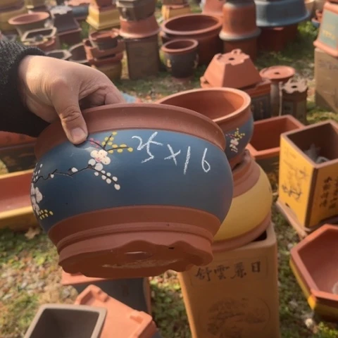 红陶紫砂花盆盆景盆栽
