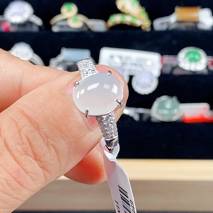 翡翠戒指银S925镶嵌