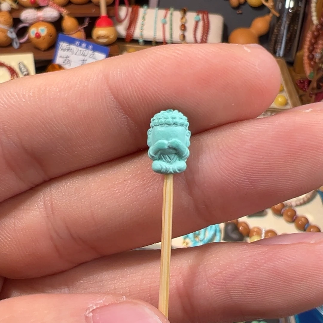 绿松石未镶嵌三不佛不说佛尺寸6.8×10