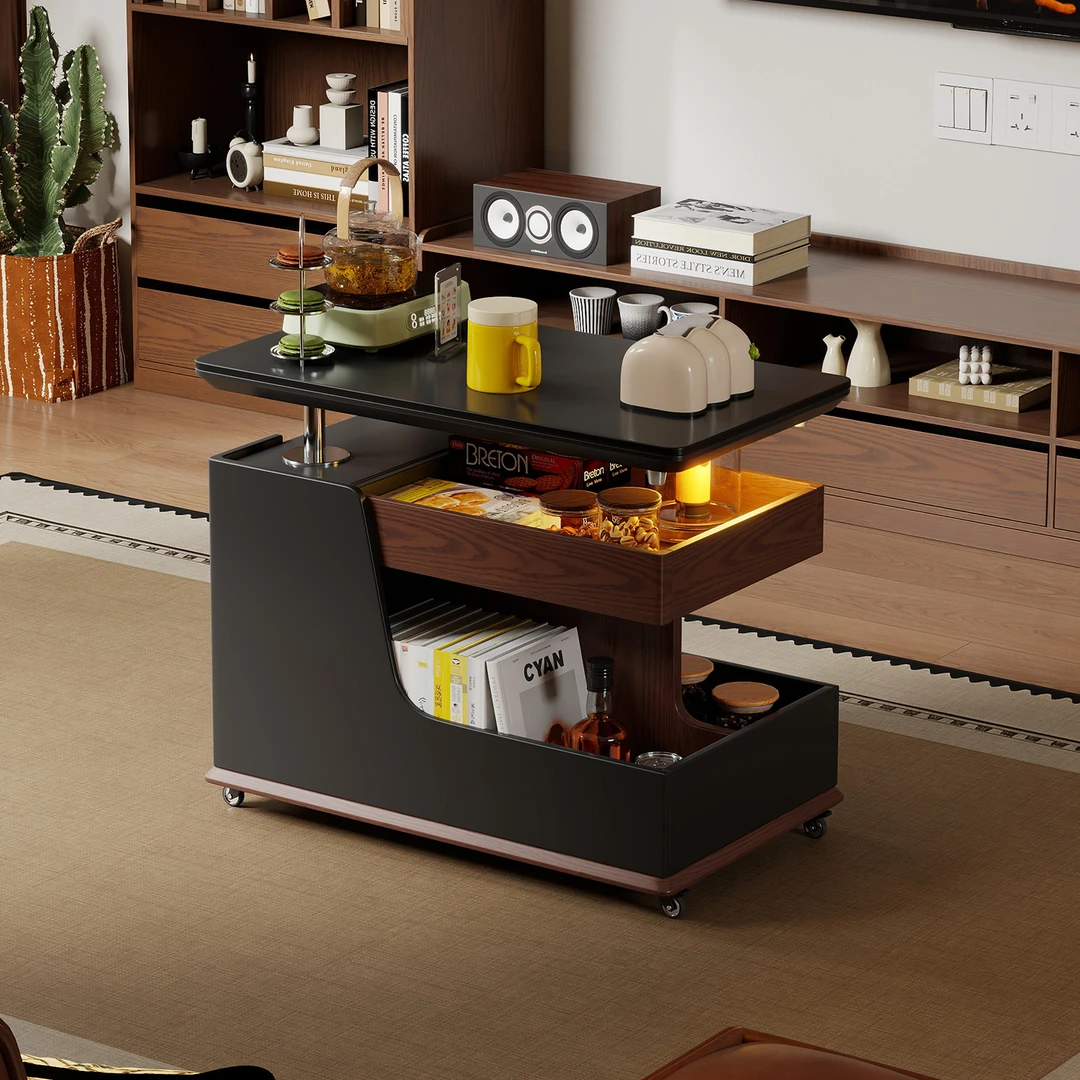 希静中古客厅中古可升降边几边桌床头边柜小推车茶几置物架多功能