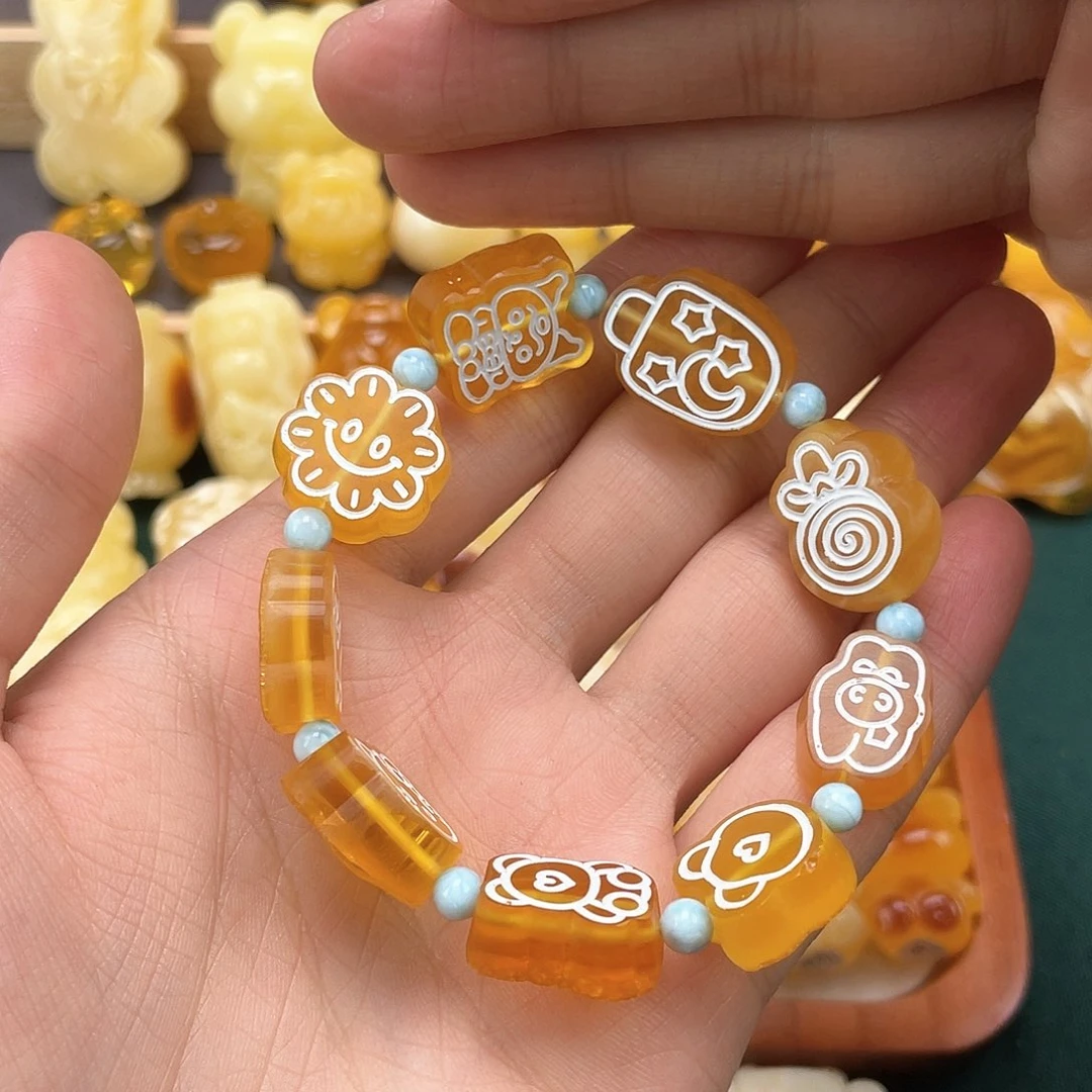 琥珀裸石未镶嵌蜜蜡