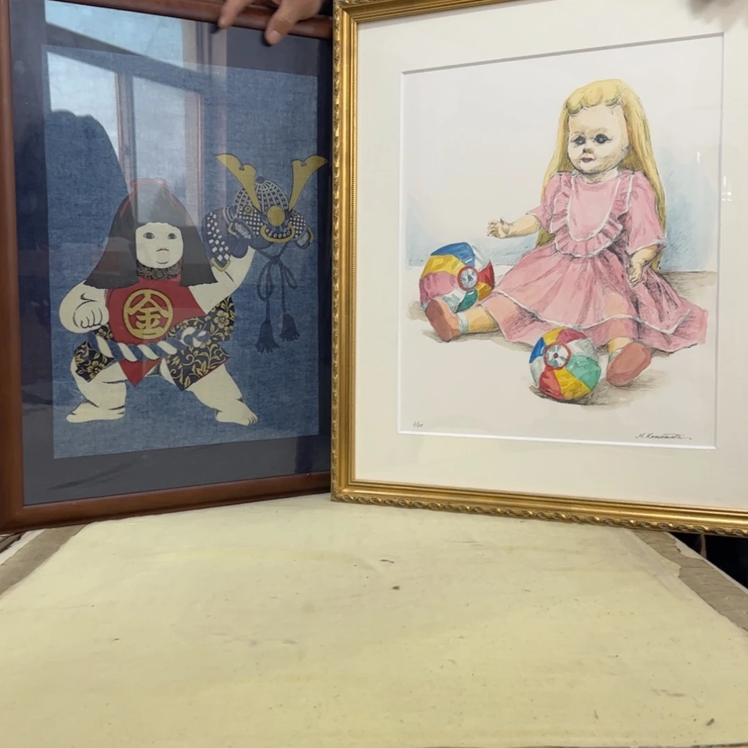 芯***魏绘画屏风框画茶空间设计