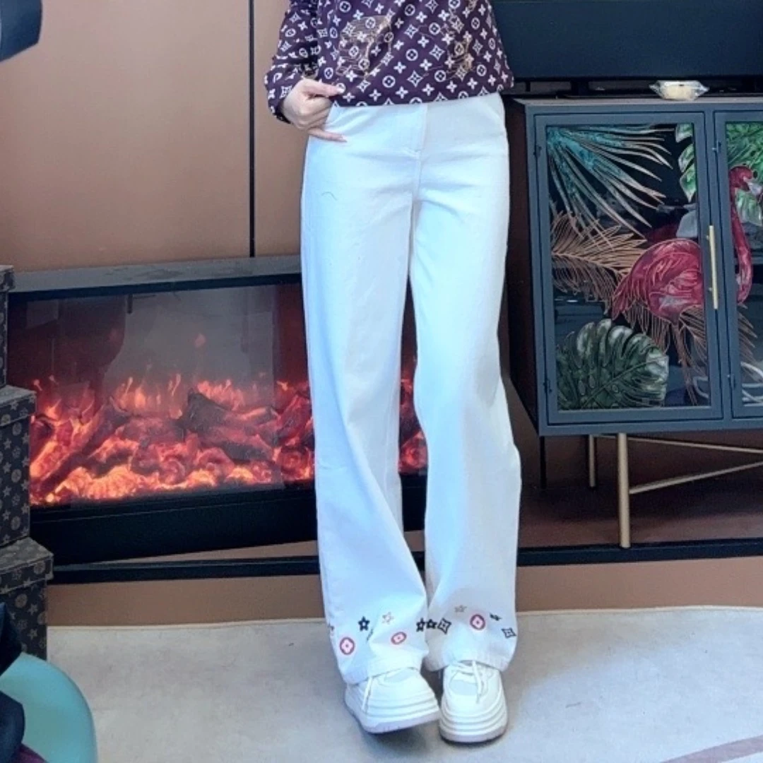 【花花长裤】新款休闲简约时尚宽松小众设计师百搭休闲裤宽松