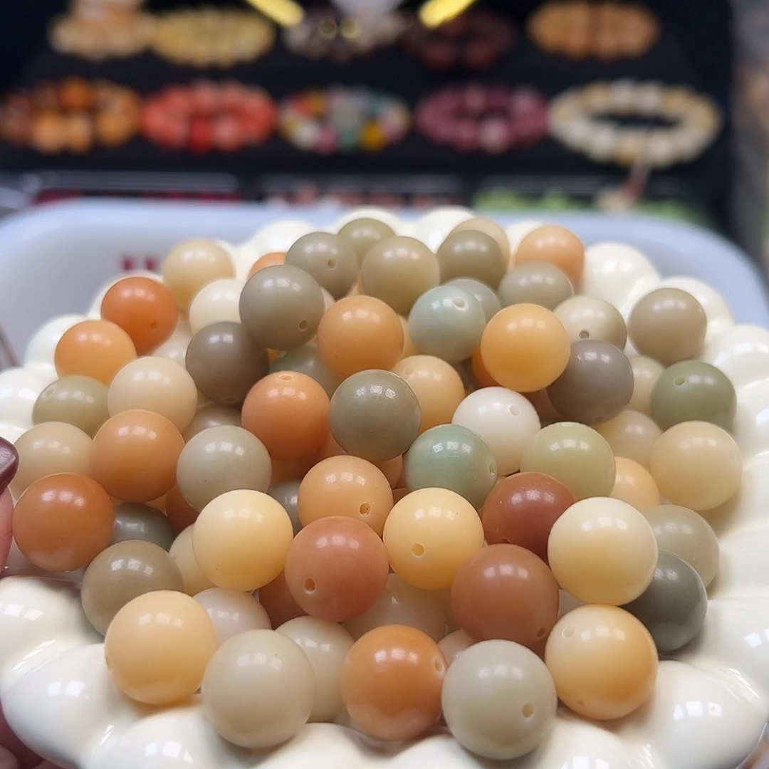 菩提根/象牙果手串卡15原色多宝圆110颗