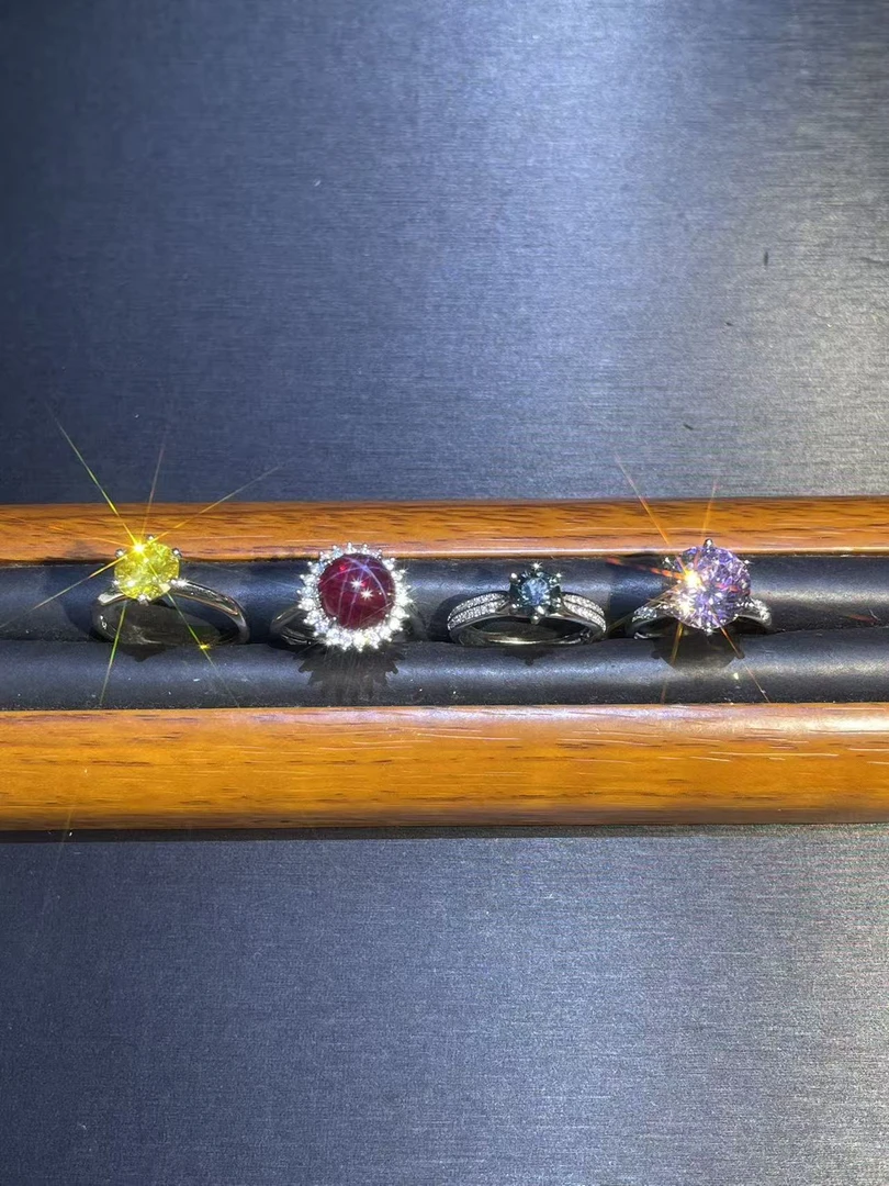 a9873白托彩镶戒指单个随机多样发