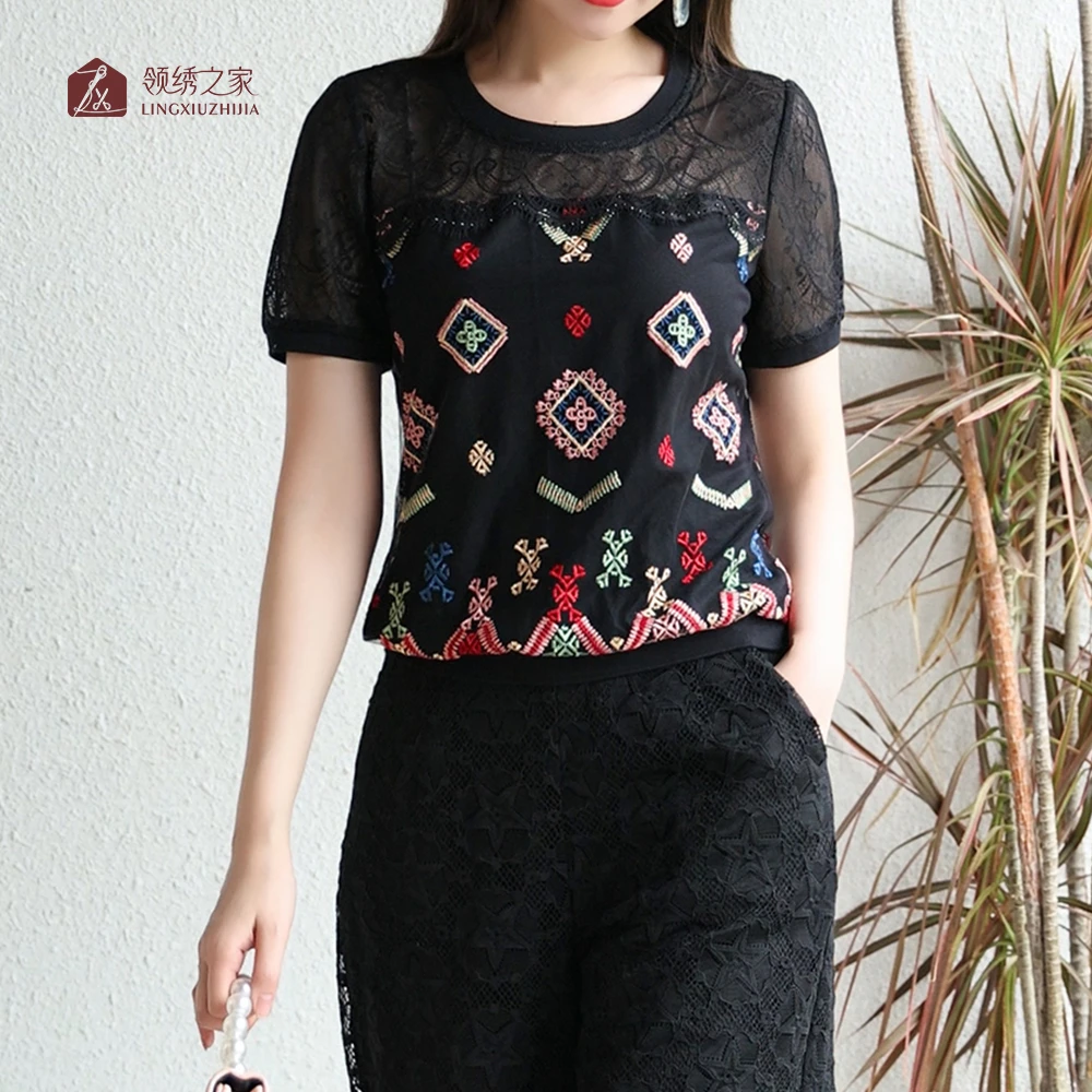 时尚百搭蕾丝衬衫女上衣#YB12621A-81显瘦拼接镂空收腰休闲收腰