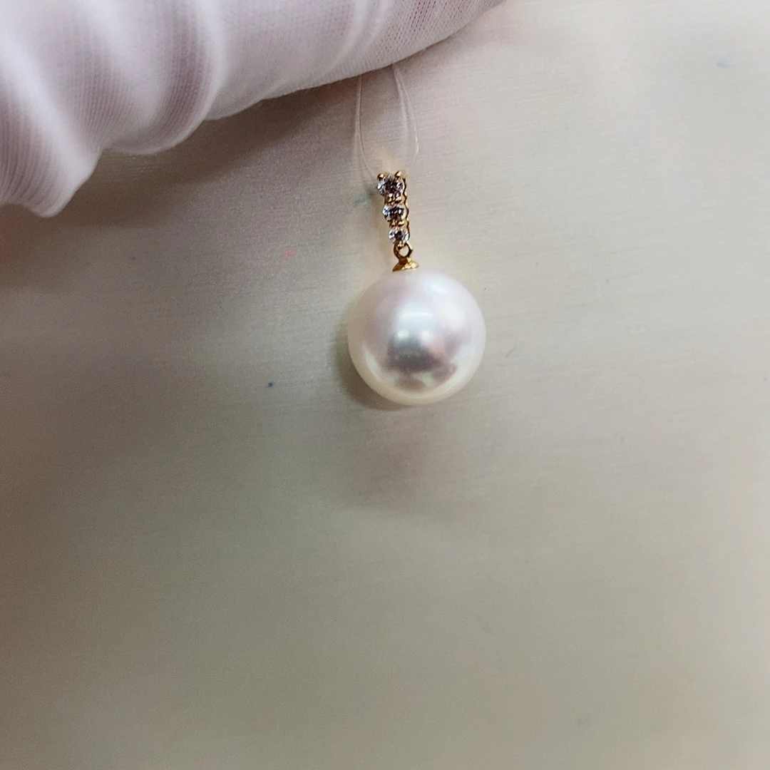 吊坠(不含链)18K金镶嵌海水珍珠13-14