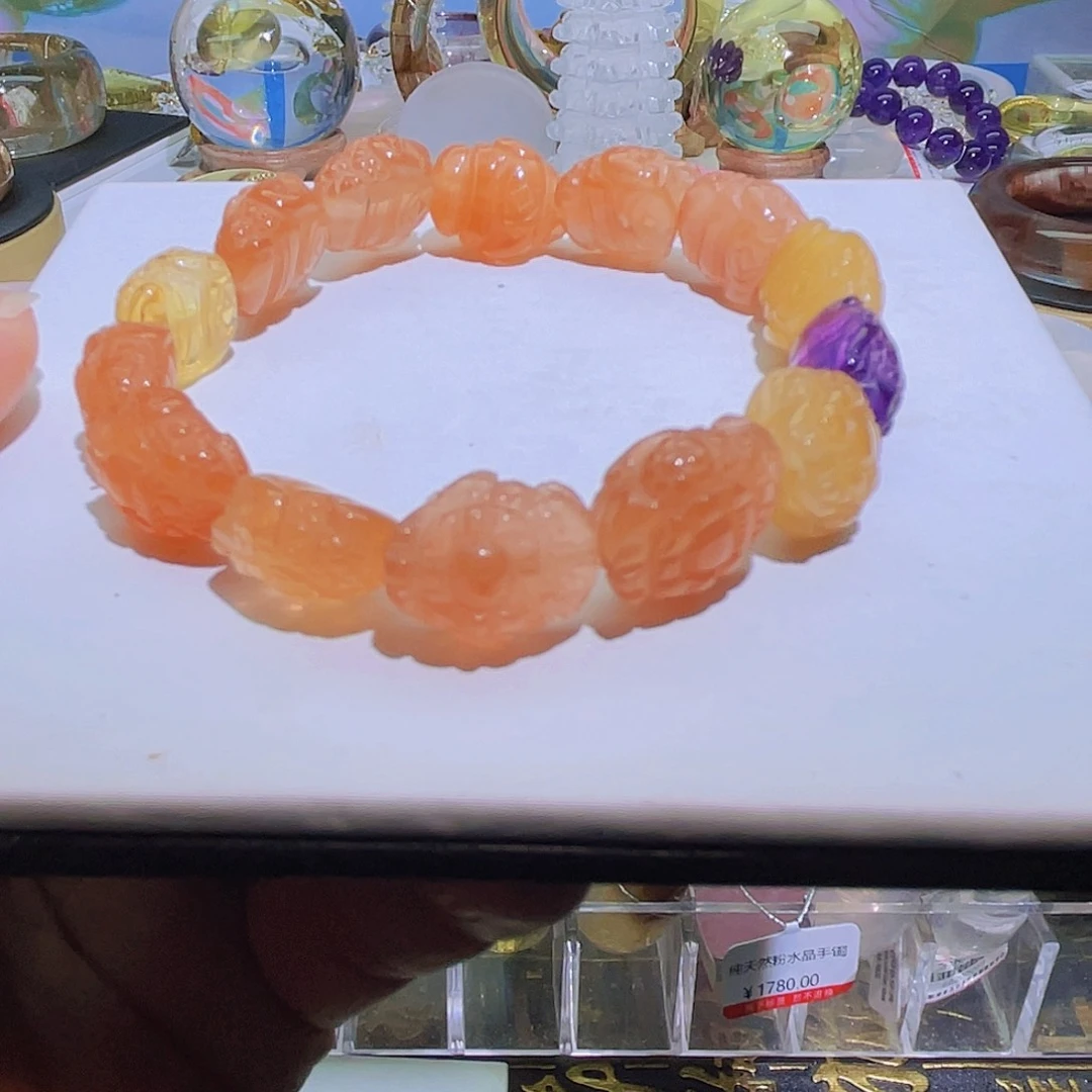 手串水晶未镶嵌天然彩兔毛手串