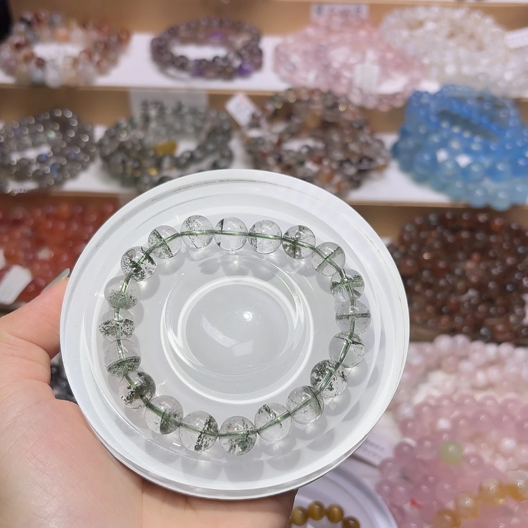 水晶手串未镶嵌卡10咪数绿幽灵