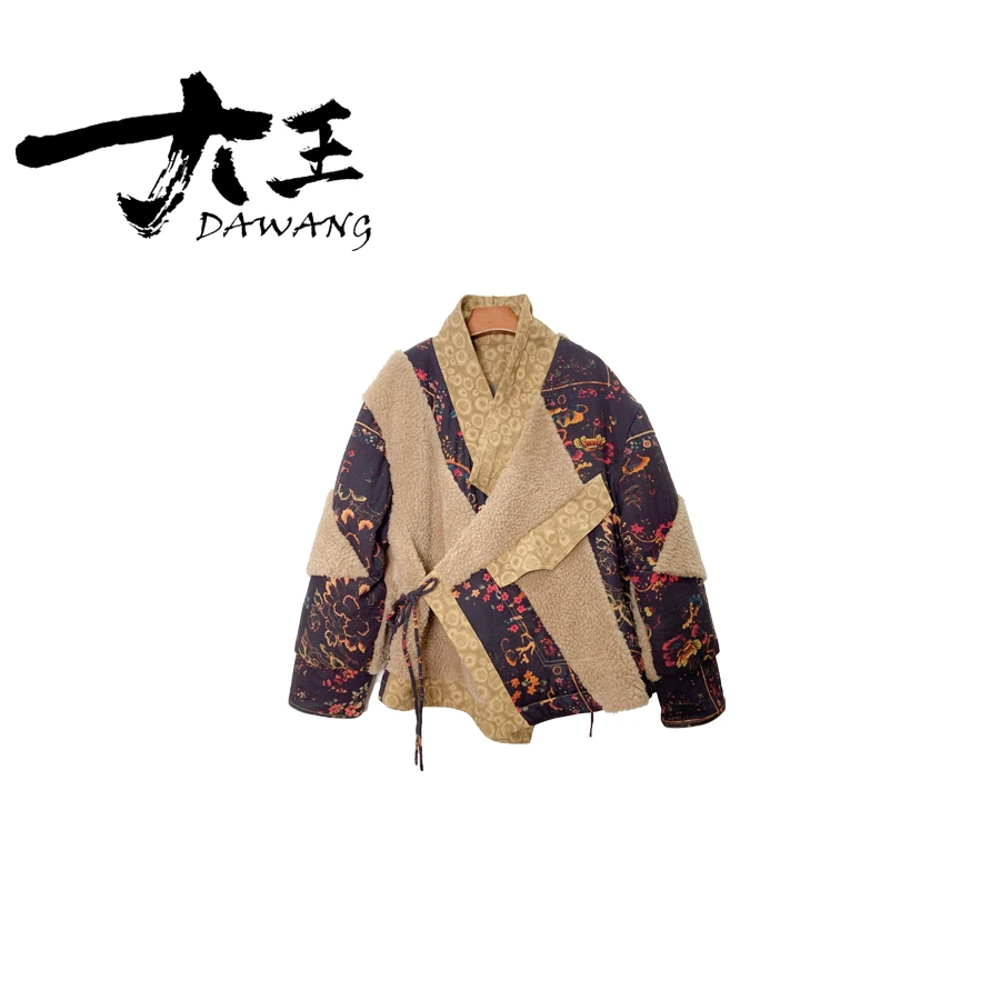 DAWANG | 2025设计师款交叉领绑带款皮毛一体鹅绒服A627
