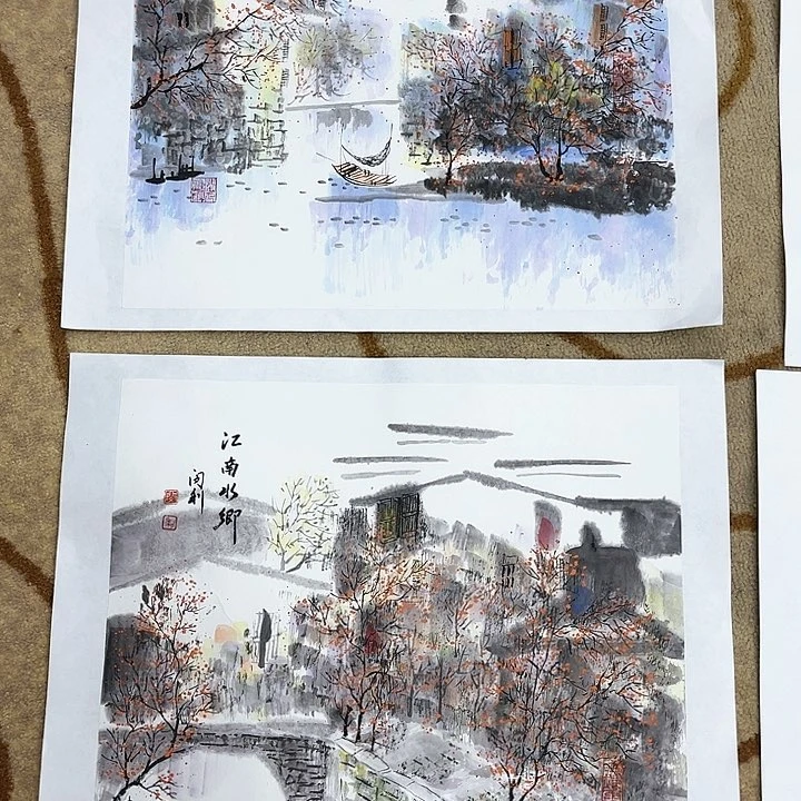 国画石****宫斗方斗2张闵利