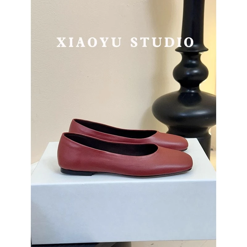 太好看好穿！暴走不累脚 内里羊皮 软糯绵羊皮浅口平底单鞋奶奶鞋