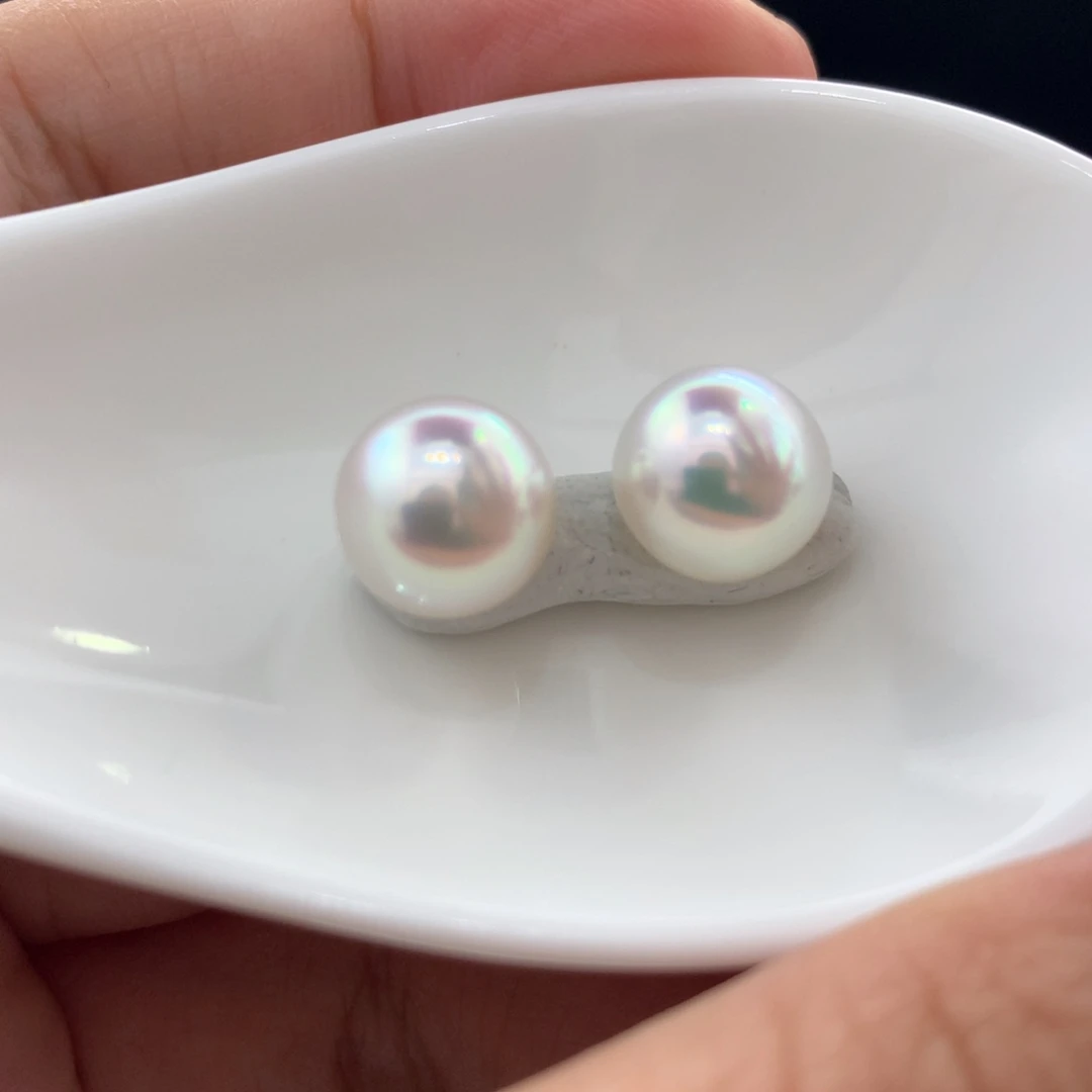 未镶嵌裸珠定制海水珍珠宝石光澳白9.8-9.9mm