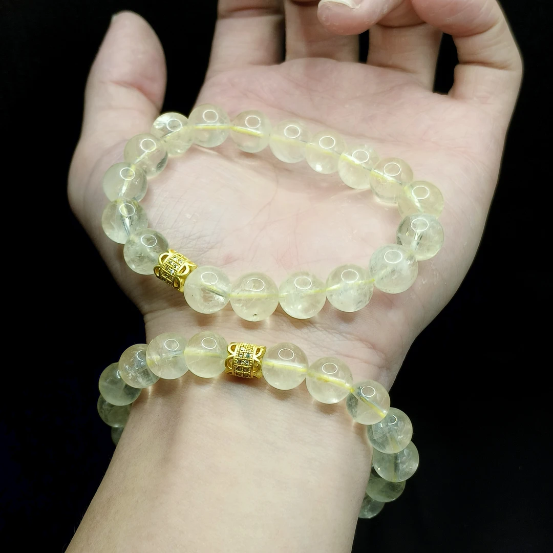 【老涂精选】黄水晶DIY单圈手串X9【多样性发其一】约10mm