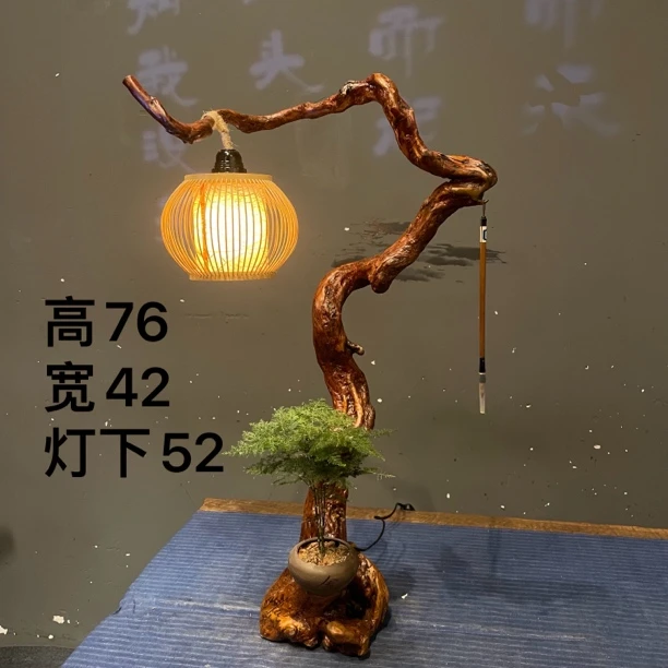 根艺灯一体形自然无拼接内里走线杜鹃根雕摆件