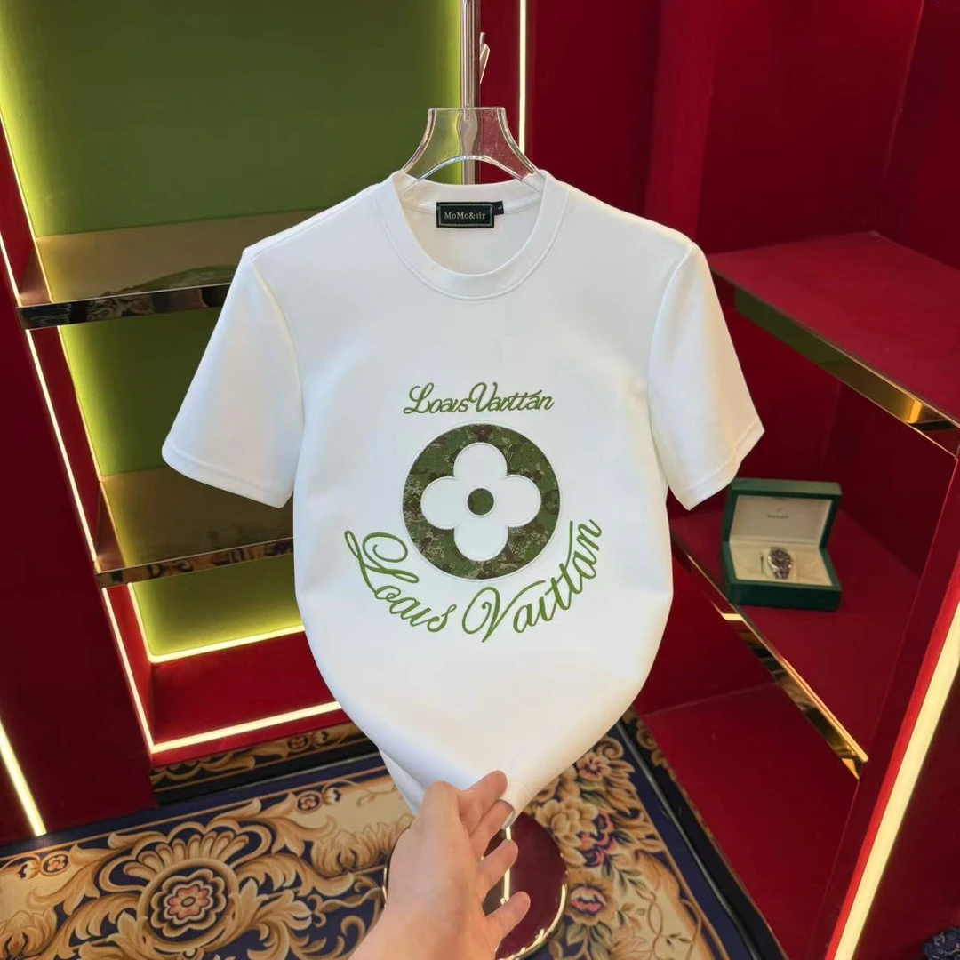 【OPQ】2025夏季新款圆領休閑半袖修身休闲刺繡T恤9281款06