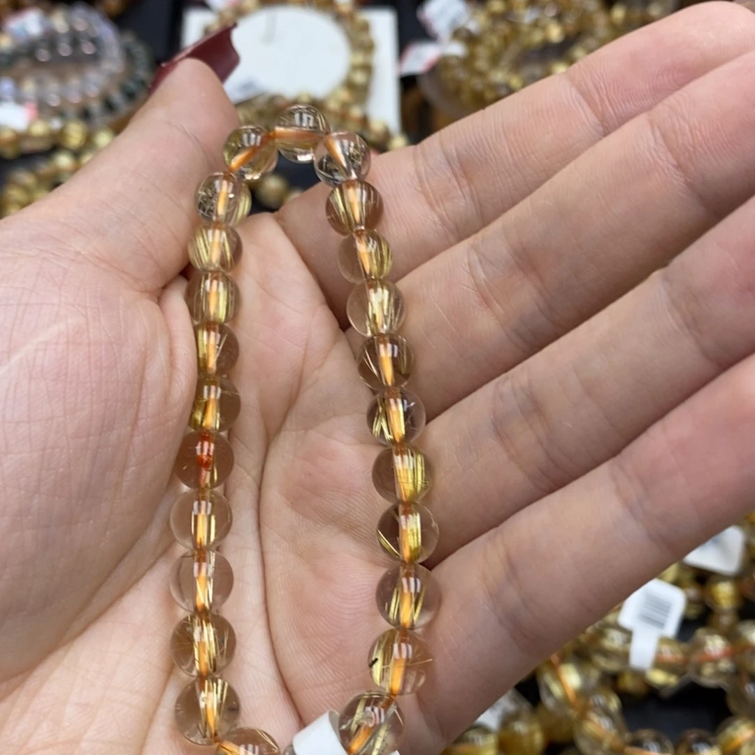 发晶手串未镶嵌悠**早卓慕水晶钛晶2534n