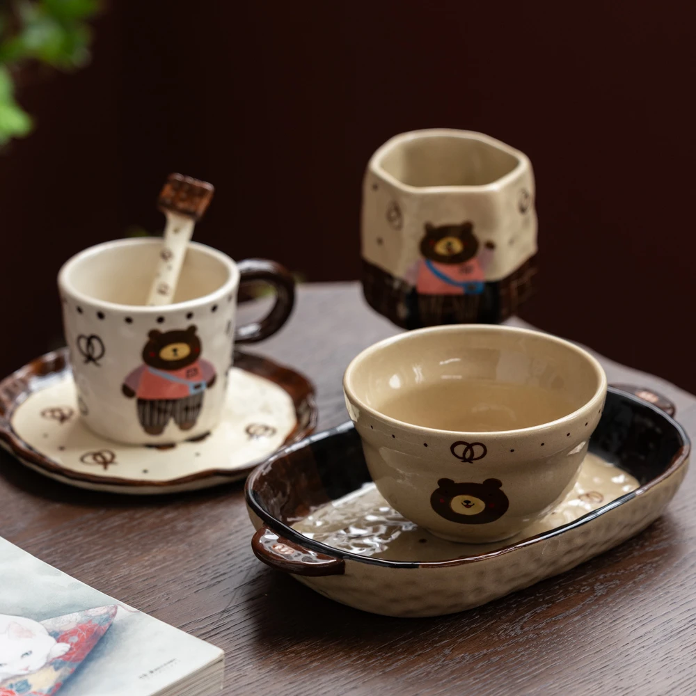 【版权正品 纯手绘 设计师推荐】六件套 景德镇陶瓷盘勺马克杯水杯