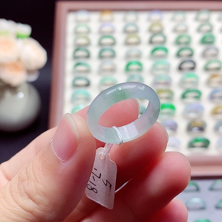 翡翠未镶嵌戒指17-18号