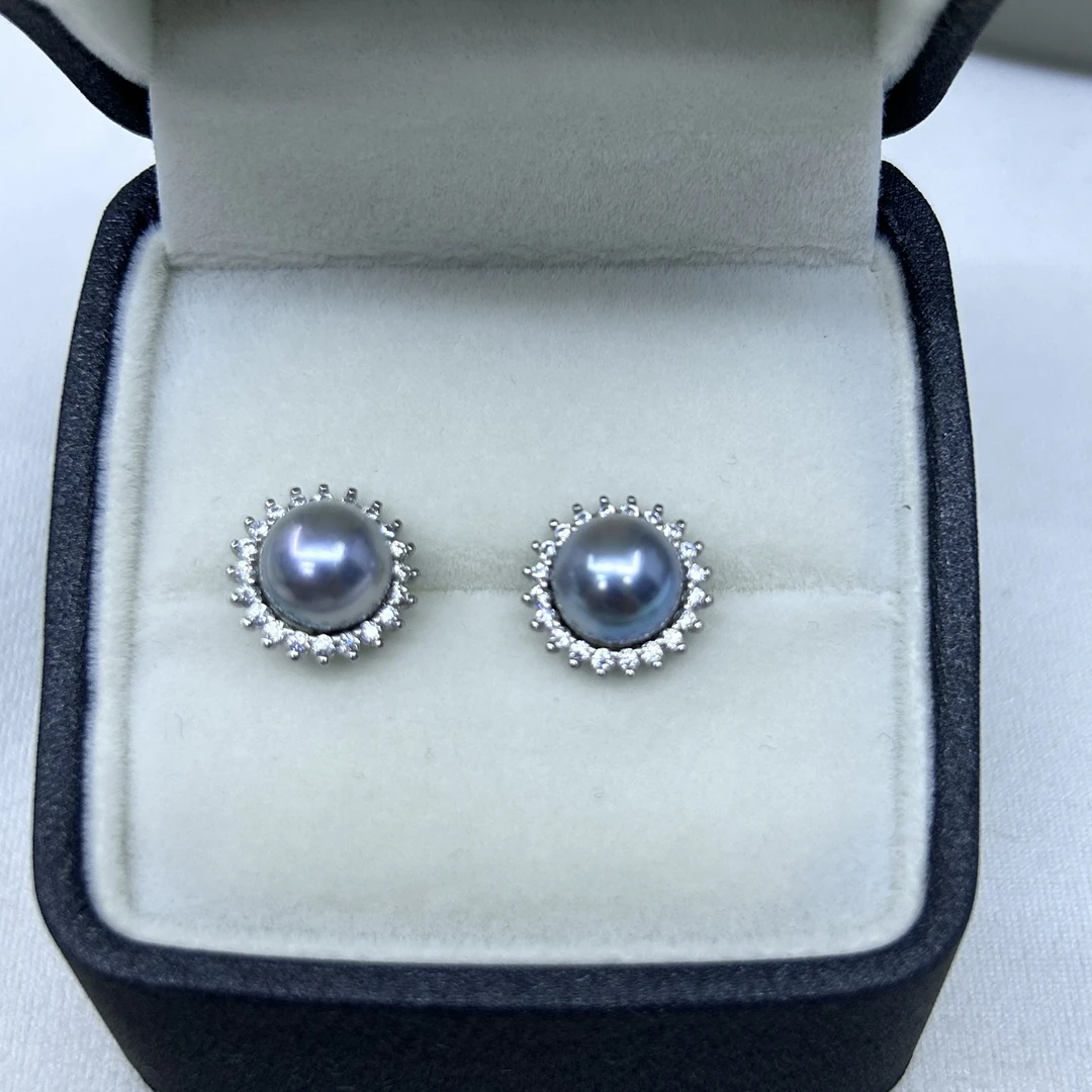 【时宜推荐】|太阳花| 海水珍珠耳钉 8-9mm 时尚优雅