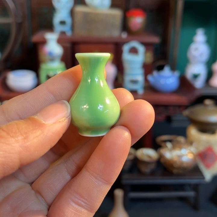 摆件微陶老王迷你花瓶