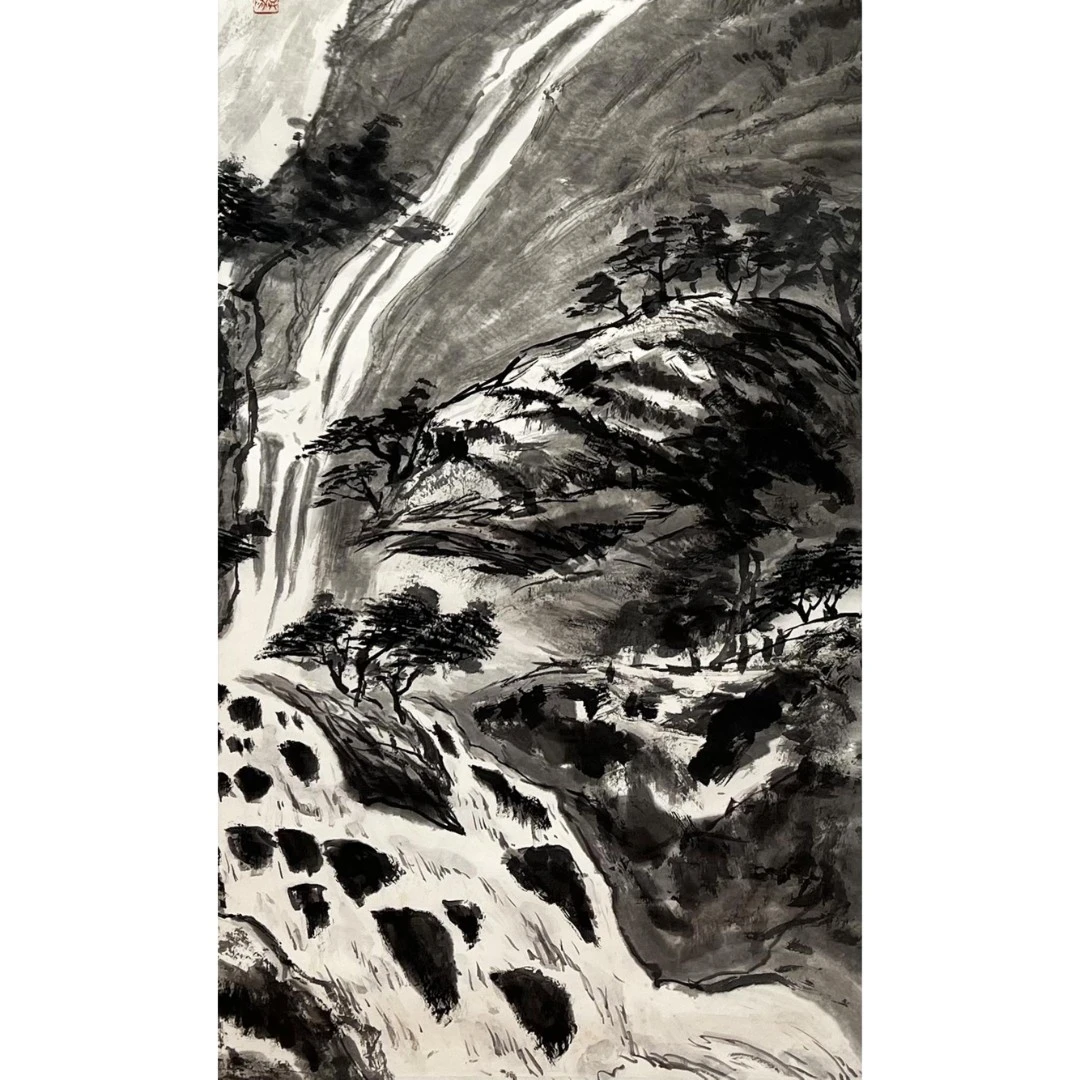 【辽拍】V240204-1-47《山水》（6.4平尺) 纸本立轴 DD21