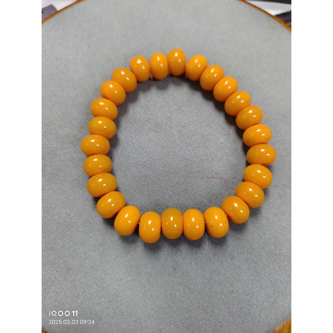 A279号精品黄色卡10mm算盘珠手串