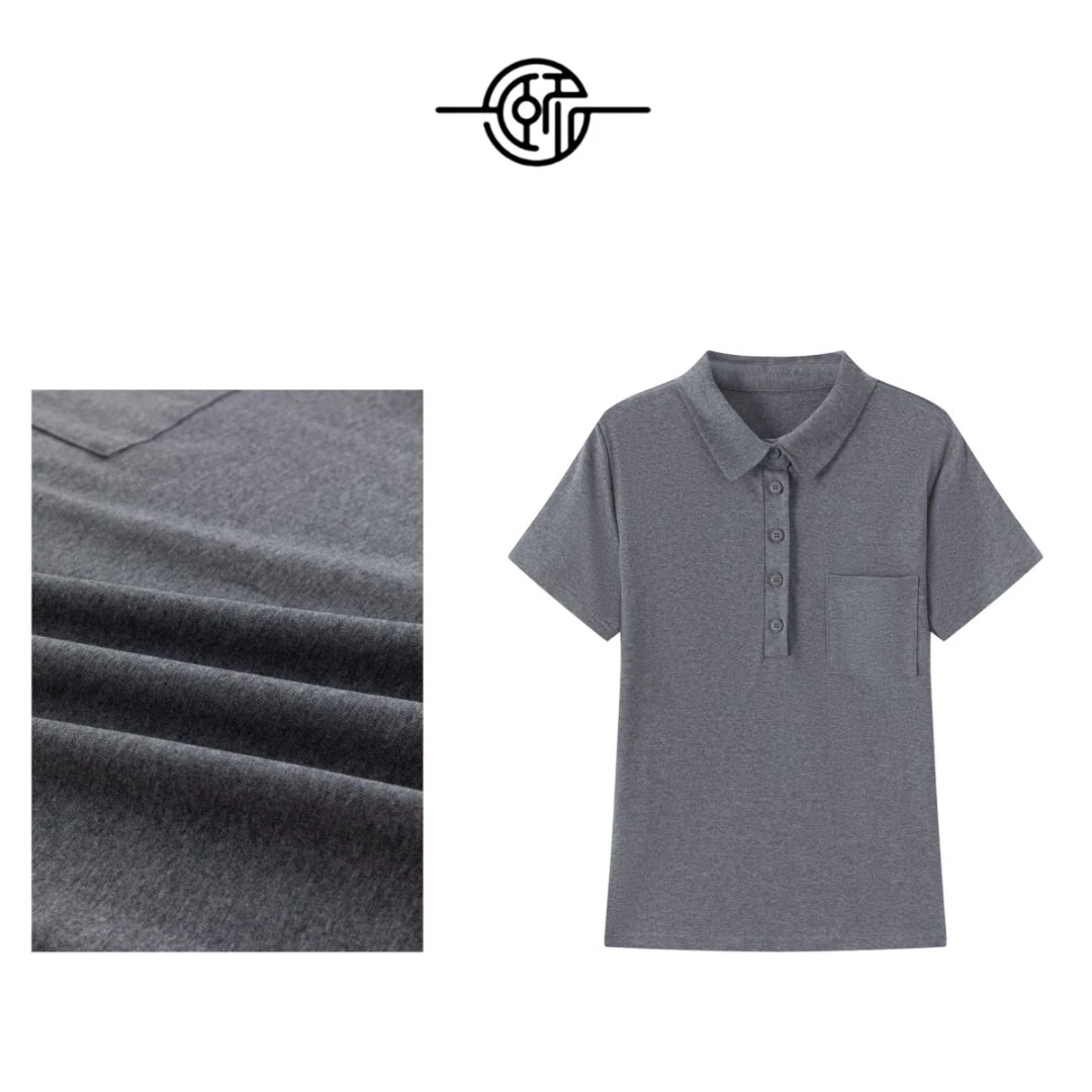 【二姐专属】亲肤透气翻领六色短袖POLO衫-1995