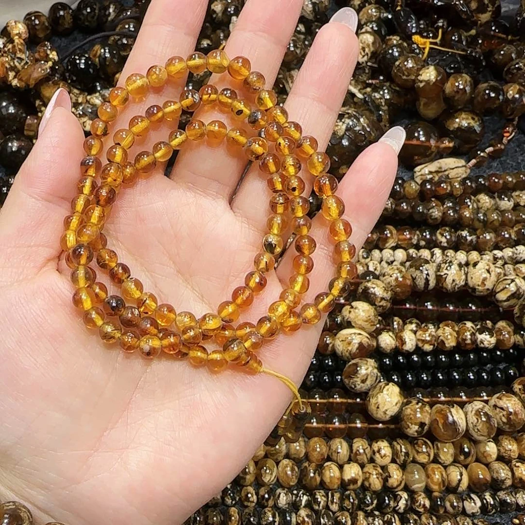 琥珀耳饰未镶嵌抚顺琥珀