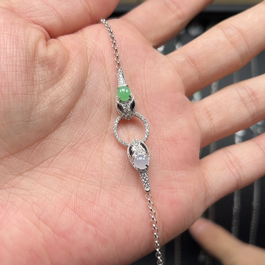 翡翠银S925镶嵌手链