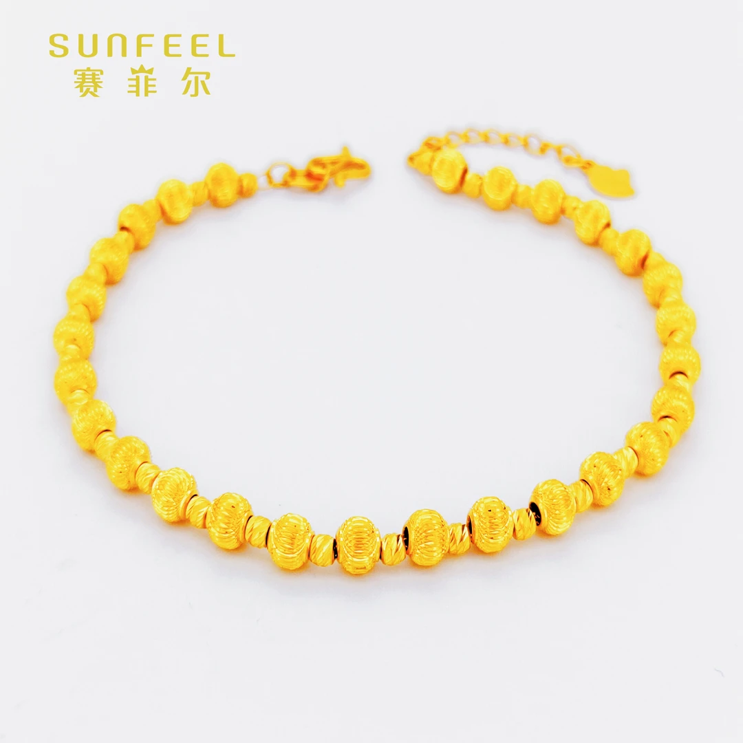 SUNFEEL/赛菲尔足金999黄金猫眼手链亮闪简约时尚大气百搭精致款