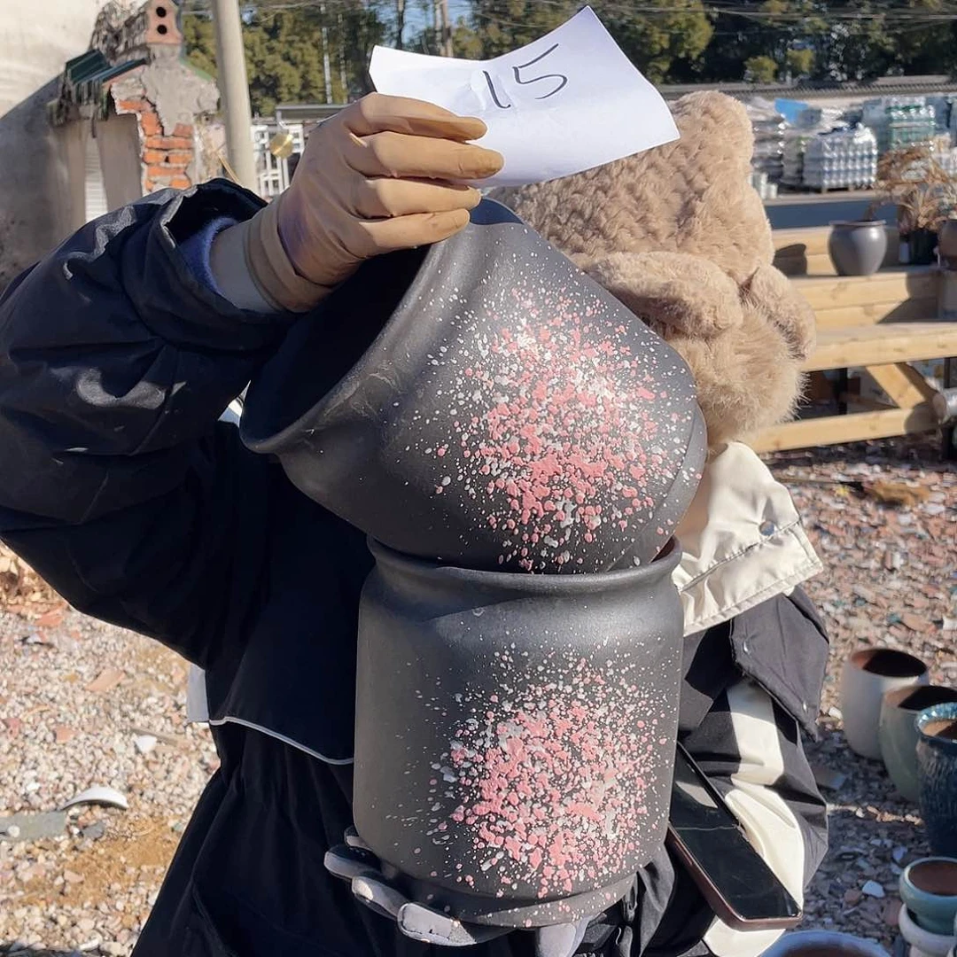 红陶王嫂花盆0128-15