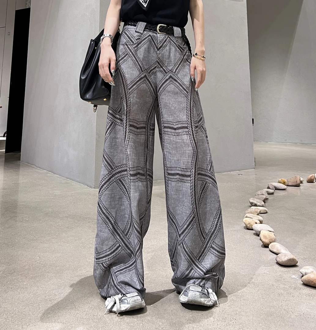 CZ【时尚宣言】夏季新款肌理感洋气设计气质休闲宽松直筒阔腿裤