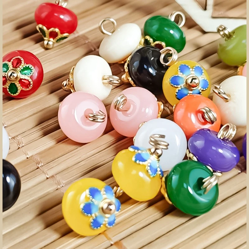 旗袍盘扣绳国风玉石纽扣珍珠扣唐装汉服圆珠扣子复古服饰辅料毛条