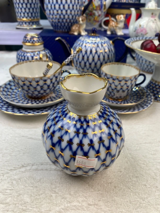 俄皇正品钴蓝蓝花瓶全新全品