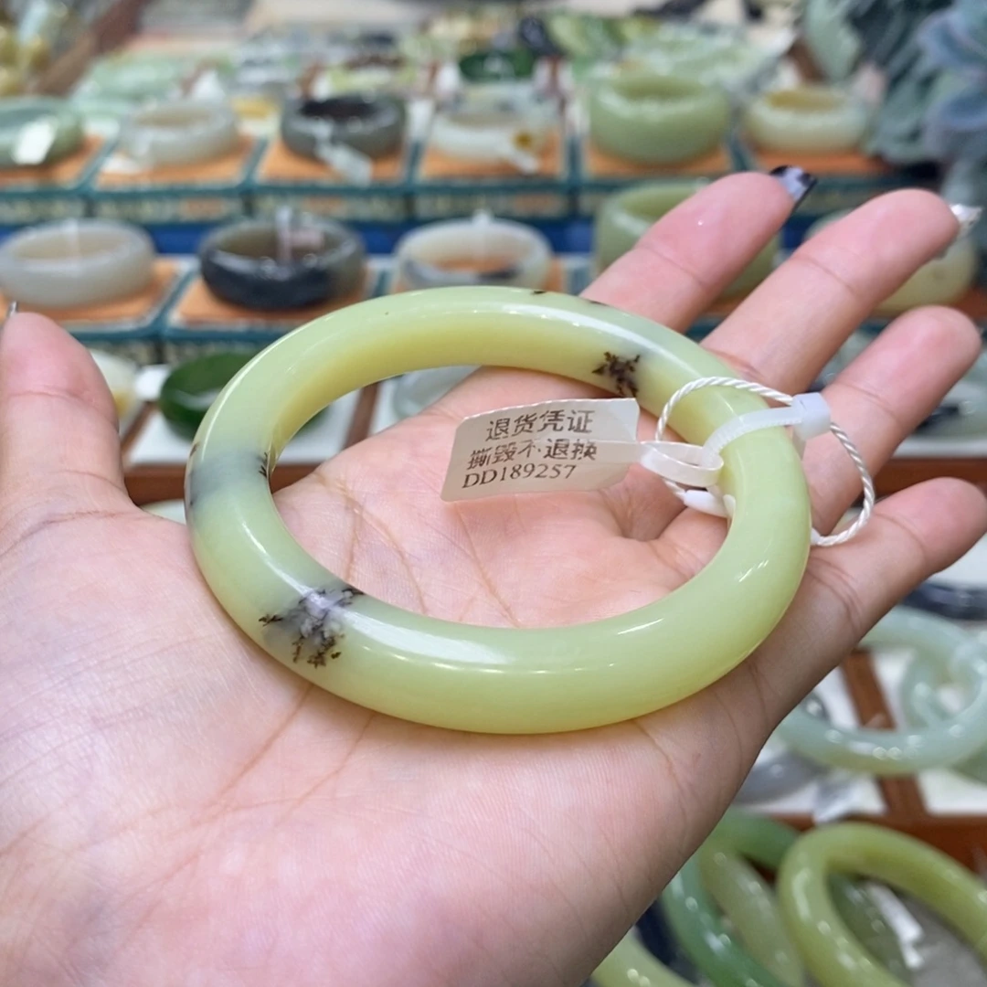 和田玉未镶嵌手镯和田玉若羌黄口飘桂花57
