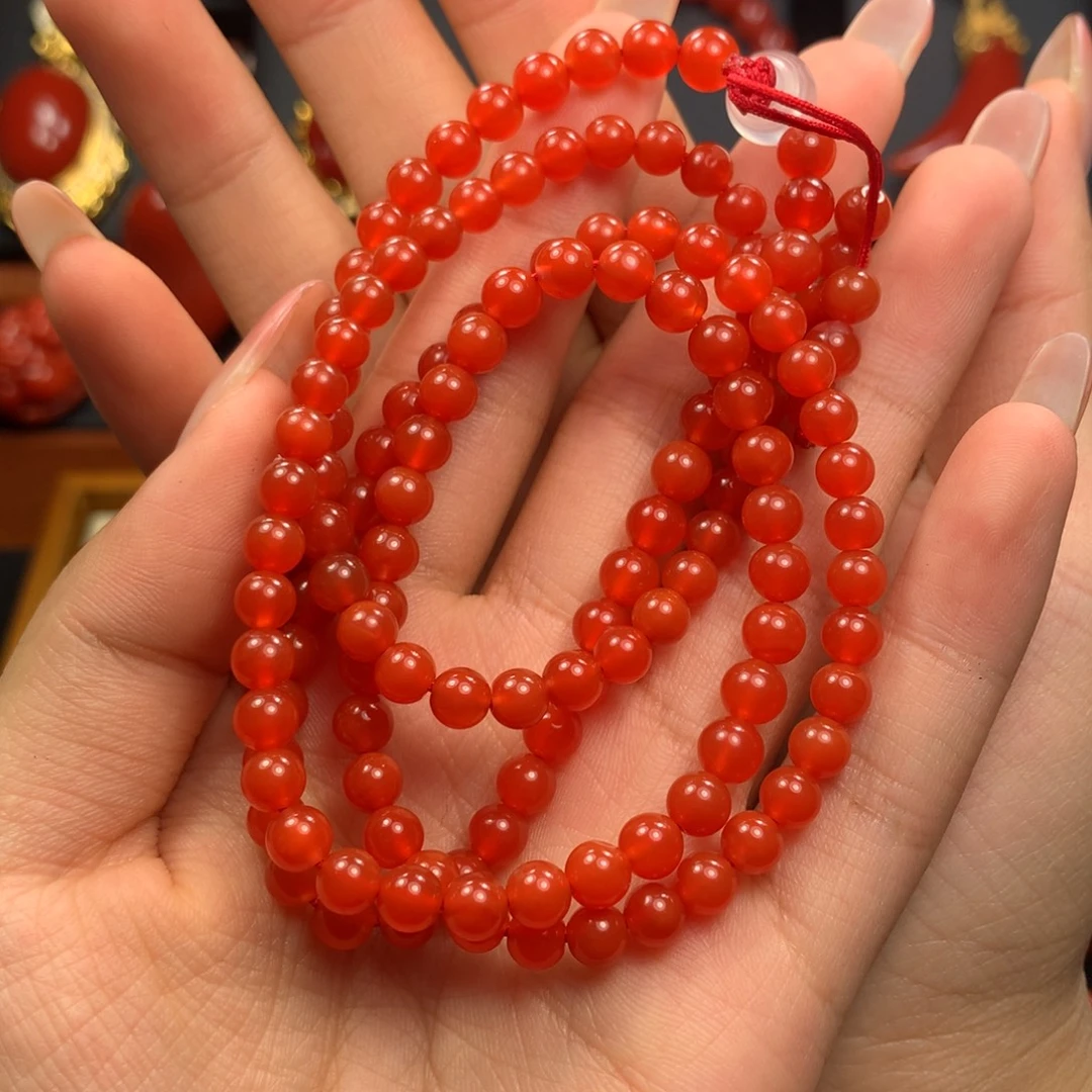 南红玛瑙未镶嵌5+冰红108