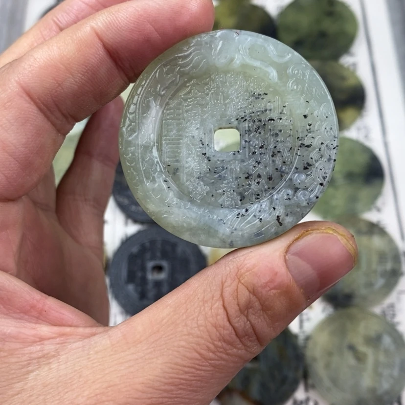 【闪购商品】岫玉颈饰未镶嵌岫玉山鬼花钱吊坠