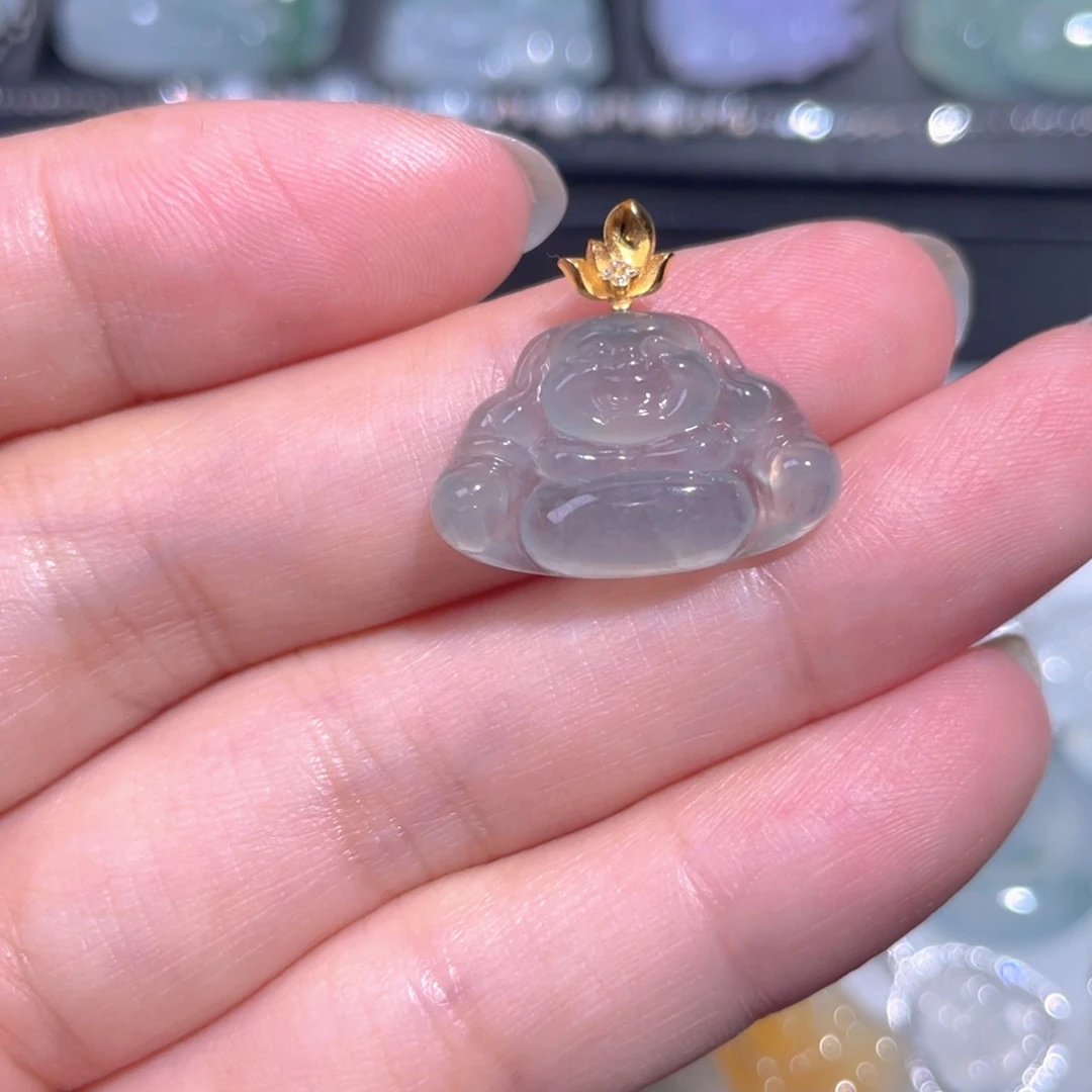 颈饰18K金镶嵌翡翠翡翠