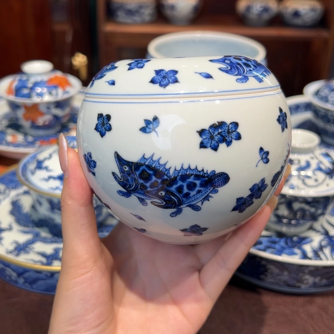 青花雯华堂手绘水洗
