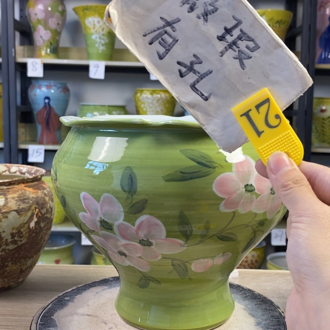 景德镇手工手绘陶瓷花盆